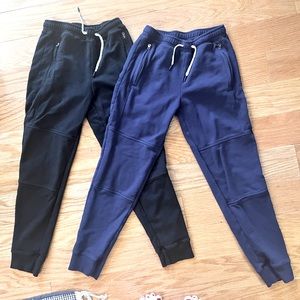 NWOT 2 pair of Hanna Anderson Double Knee Slim Sweatpants - navy and black